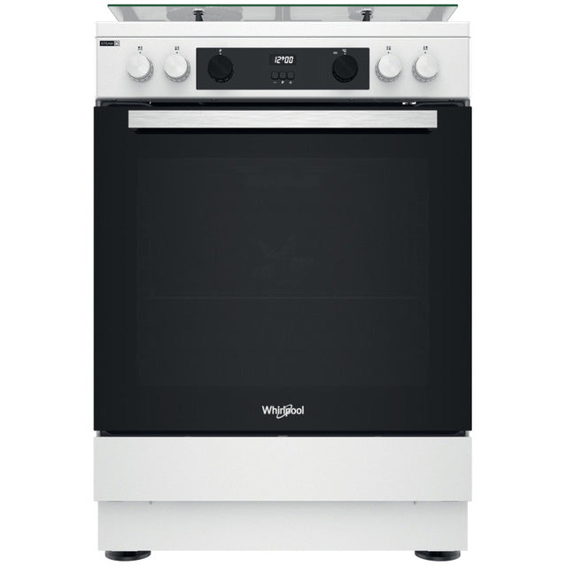 Aragaz Whirlpool WS68G8CHWE, Mixt, 4 arzatoare, Aprindere electrica, Multilevel Flame, SteamClean, Steam+, Clasa A, 60 cm, Alb