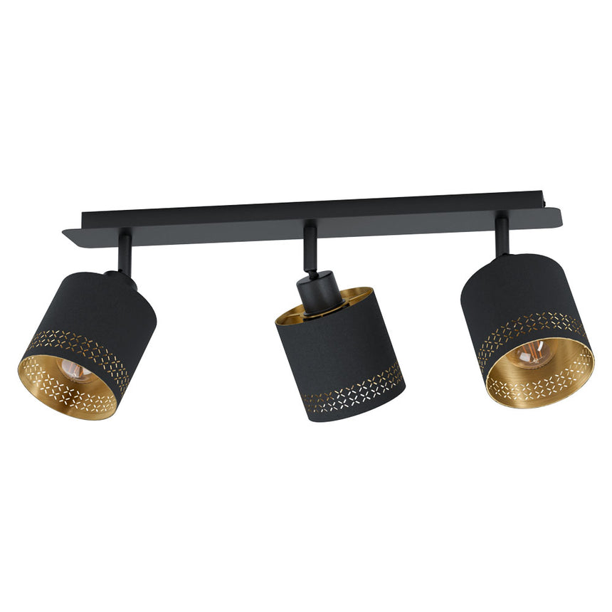 Spot lampa, EGLO, 99278, ESTEPERRA, E27, 3X28W, IP20, negru, auriu