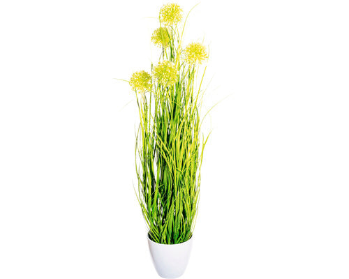Planta Artificiala Iarba Allium In Ghiveci H 80 Cm Verde