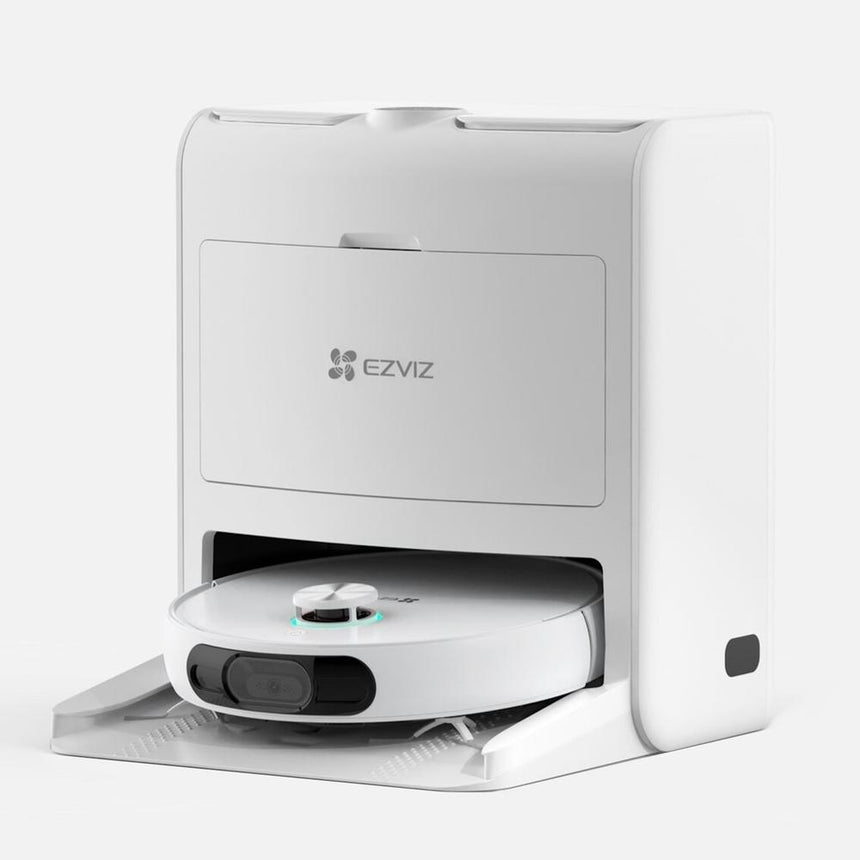 Aspirator Robot EZVIZ RS2 cu Mop detasabil, statie de andocare inclusa, 4000 PA, 5200 mAh Li-ion, Alb