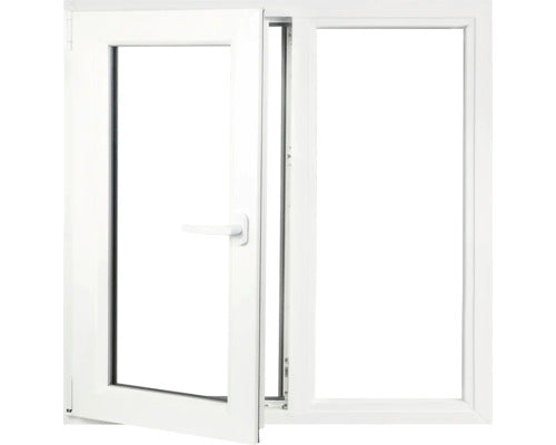 Fereastra Pvc Termopan 5 Camere Tripan 116x116 Cm Alba Deschidere Dubla Stanga + Fixa