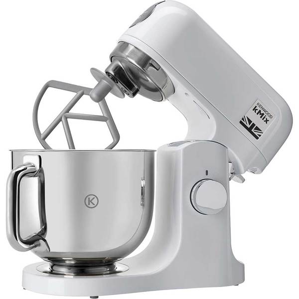 Robot de Bucatarie KENWOOD KMix KMX750AW, vas 5l, 1000W, 6 Trepte Viteza, Alb-Argintiu