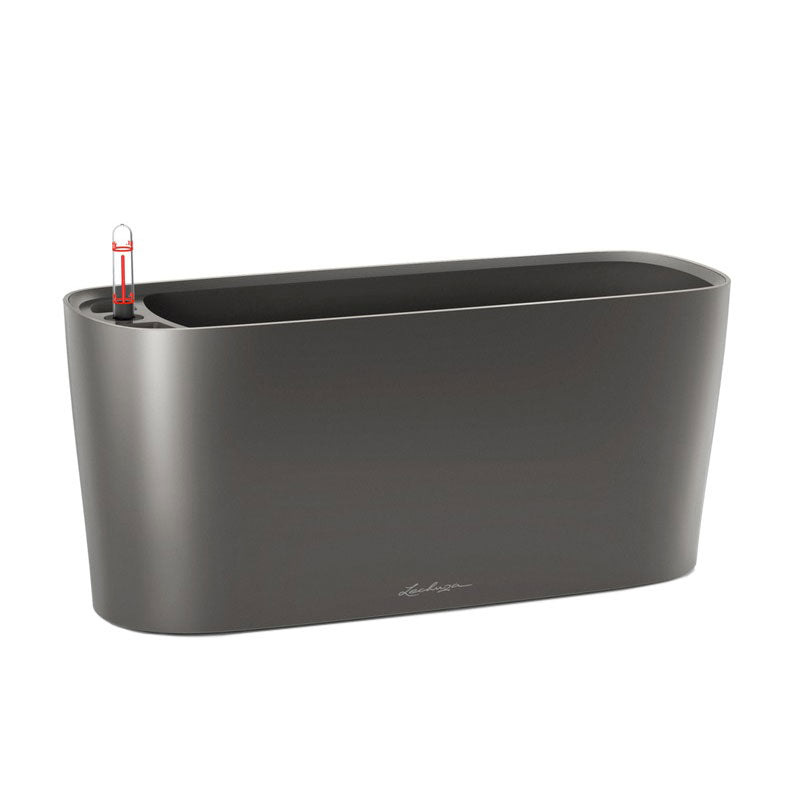 LECHUZA Jardiniera de masa „Delta 20 ALL-IN-ONE” carbune metalic 15563
