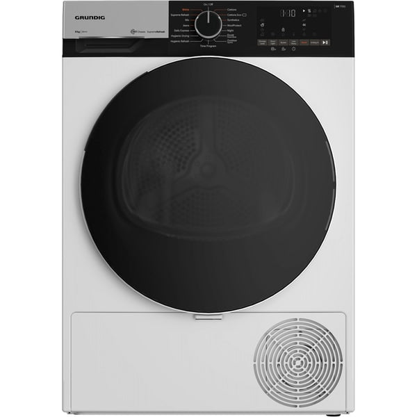 Uscator de Rufe GRUNDIG GT75924D, Pompa de Caldura, 9 kg, 15 Programe, Clasa A+++, Alb