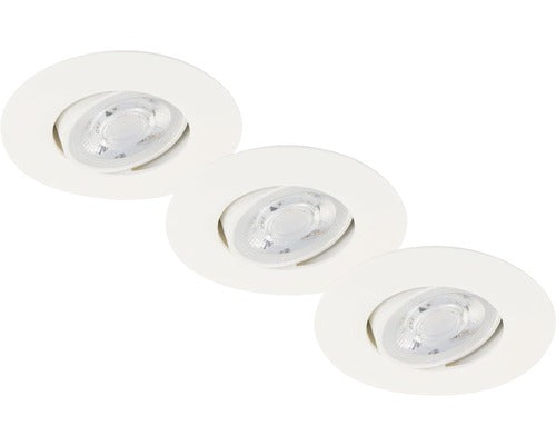 Spoturi Led Incastrate Nova Move 5w Ø90 Mm, Alb, Pachet 3 Bucati