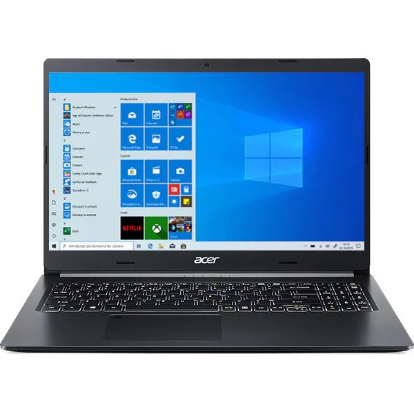 Laptop ACER Aspire 5 A515-45-R603, AMD Ryzen 3 5300U pana la 3.8Hz, 15.6" Full HD, 8GB, 1TB plus SSD 256GB, AMD Radeon Graphics, Negru