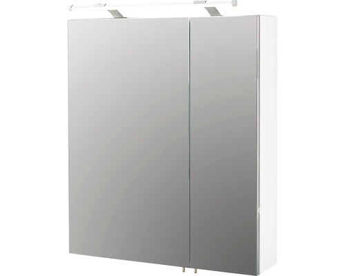 Dulap Baie cu Oglinda Dorina, 2 Usi, PAL, 60x75 cm, Alb