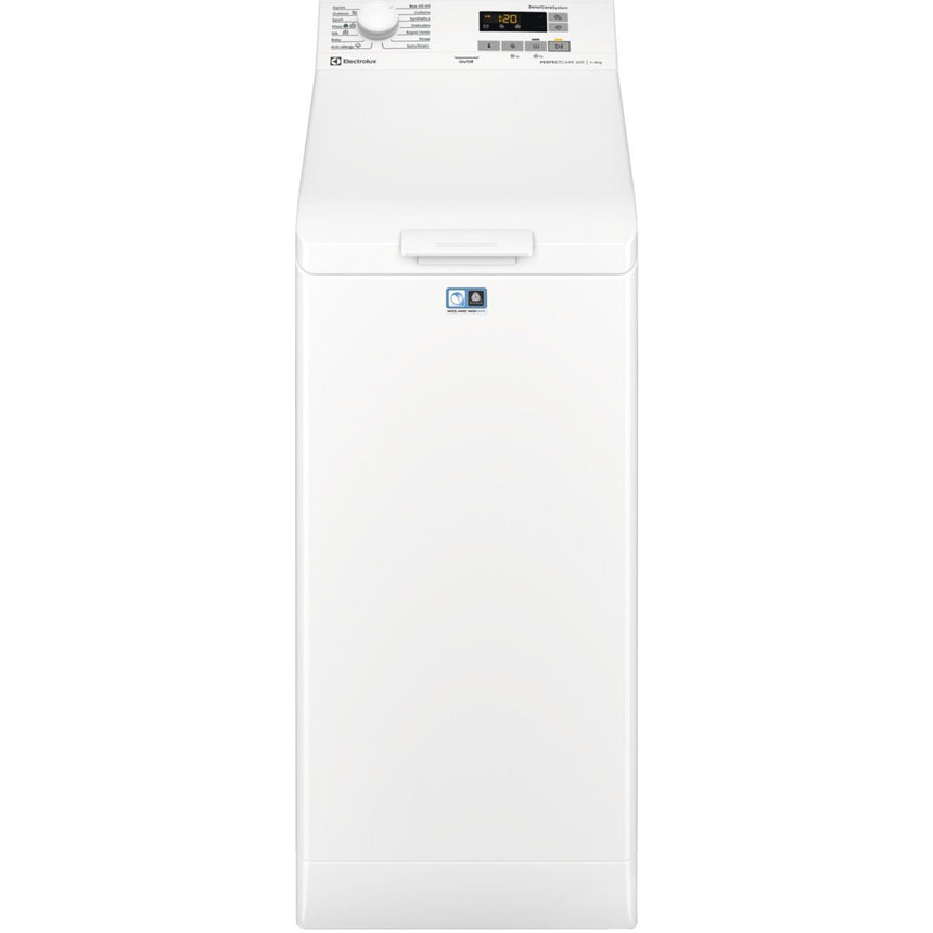 Masina de spalat rufe cu incarcare verticala Electrolux EW6TN5261, 6 kg, 1200 rpm, Clasa D, SensiCare, TimeSave, Start intarziart, Alb