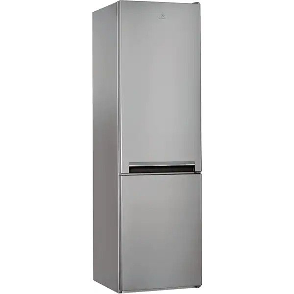 Combina frigorifica Indesit LI9S1ES, 372 l, Fast cooling, Less Frost, Crisper, Clasa F, H 201 cm, Argintiu
