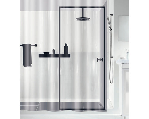 Perdea De Dus Spirella Illusion 180x200 Cm Transparent Negru