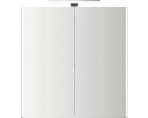 Dulap baie cu oglinda Jokey ALU, iluminare LED, aluminiu, 70x65,5 cm, alb, IP 20