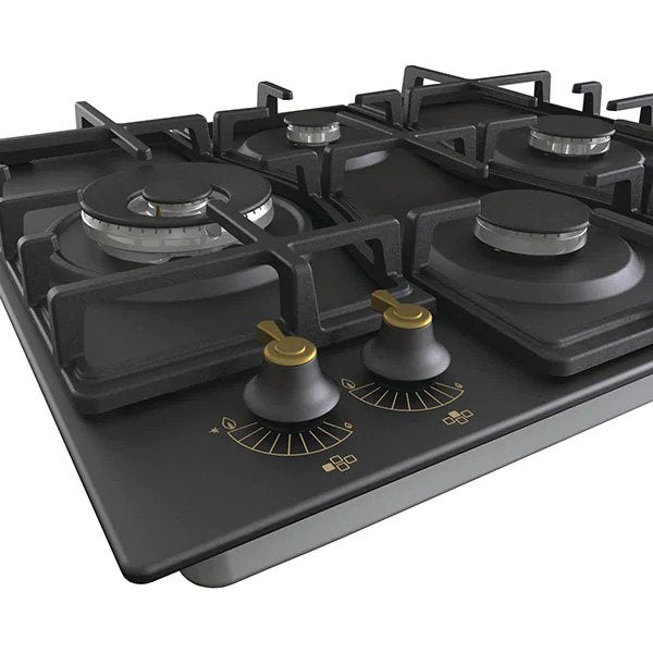 Plita incorporabila pe gaz, Gorenje, 60cm, 4 plite, 8150W, control mecanic, negru