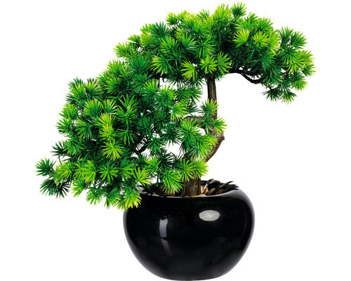 Planta Artificiala Bonsai Zada 2 Trunchiuri In Ghiveci H 25 Cm Verde