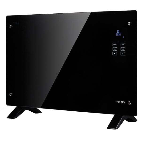 Convector electric TESY CN205EASLFRW B, 2000 W, suprafata sticla, display LED, Touch Control, negru