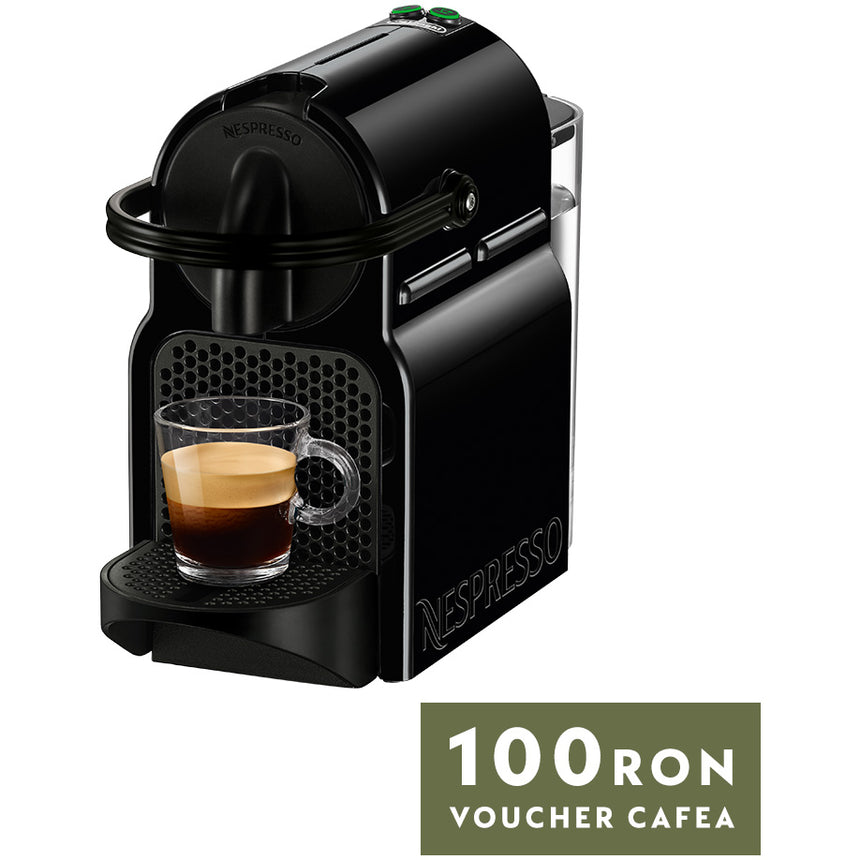 Espressor Nespresso by De'Longhi Inissia Black, 19 bari, 1260 W, Negru, set capsule degustare inclus