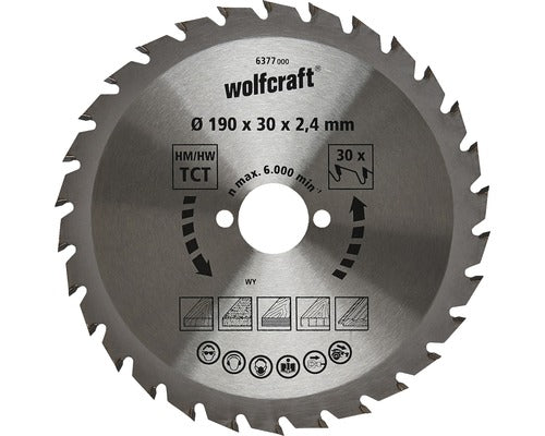 Disc Fierastrau Circular Wolfcraft Ø190x2,4x30 Mm 30 Dinti