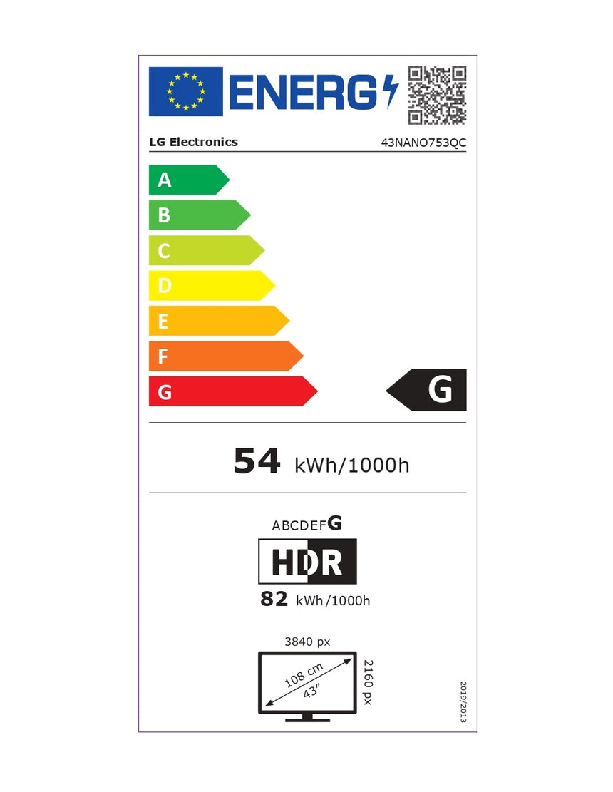 Televizor LG NanoCell 43NANO753QC, 108 cm, Smart, 4K Ultra HD, Clasa G