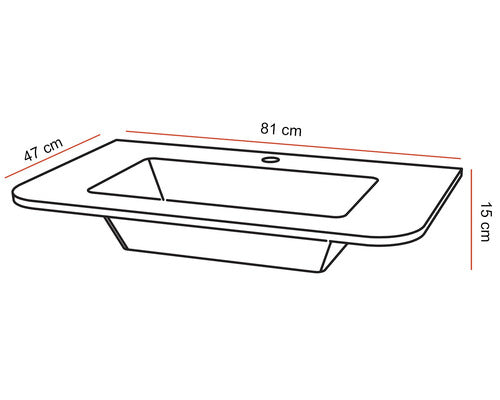 Lavoar Savini Geos, 81 cm, Compozit, Alb