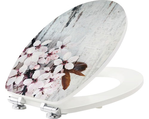 Capac WC FORM & STYLE Flower, inchidere lenta, usor detasabil, 46,2x36,5 cm