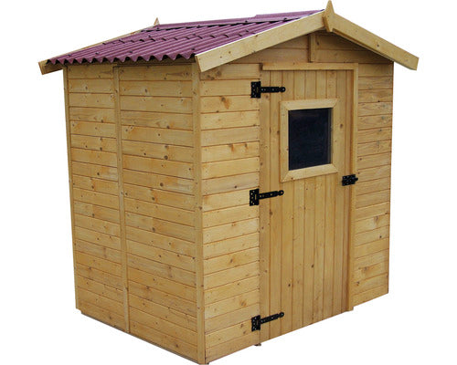 Casuta De Gradina Habrita Cu Podea Lemn Masiv Rasinoase 180x187 Cm Natur