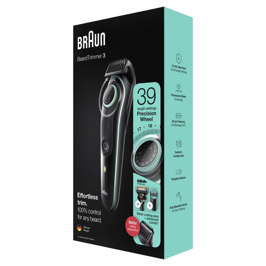 Aparat de Tuns Barba BRAUN BT3341, Acumulator, 50 Minute Autonomie, Negru