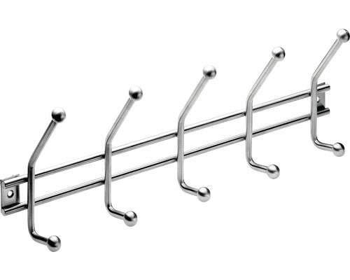 Cuier de perete cu 5x2 carlige Hettich Modern 452x160x60 mm, otel inoxidabil
