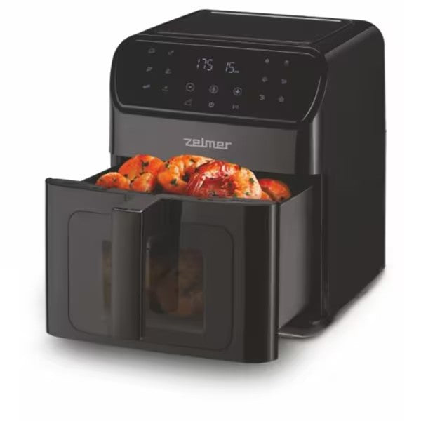 Friteuza cu aer cald multifunctionala Zelmer ZAF6500, capacitate 6,5 l, 1500 W, 13 programe automate de gatire, negru