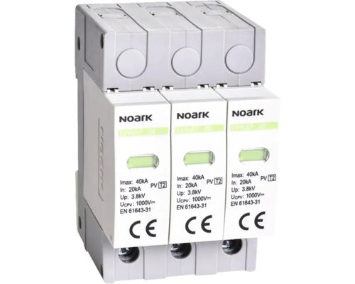 Descarcator Noark Spd Ex9uep, Clasa 2, 3p 1200 V Dc, Pentru Sisteme Fotovoltaice Fara Impamantare