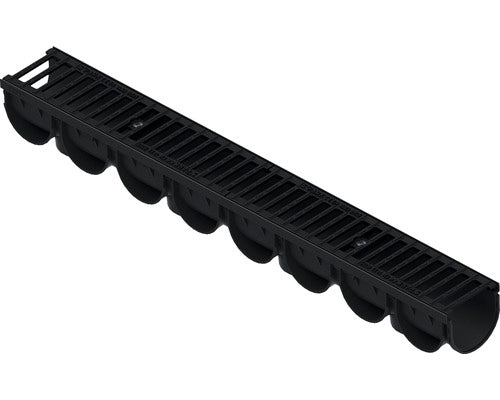 Rigola Polipropilena VODALAND Gratar Fonta 1000x125x100 mm Scurgere Orizontala Ø 110 mm B125 Trafic Carosabil