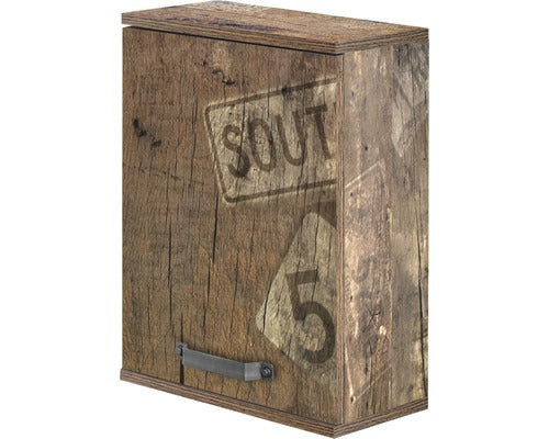 Dulap Baie Suspendat Milan 400, 1 Usa 1 Polita, PAL, 54,5x40,3 cm, Stejar Panama