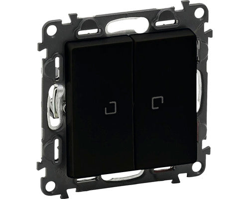 Intrerupator Cap-scara Dublu Legrand Valena Life, Cu Lumina, Negru Mat