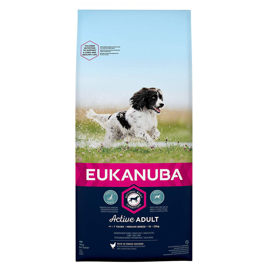 Hrana uscata pentru caini Eukanuba Adult Medium Breed, Pui, 15Kg