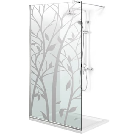Perete Dus Tip Walk-in Belform Nature 100x200 cm Sticla Transparenta Design Copac