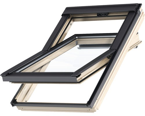 Fereastra mansarda Velux GZL 1051 cu rama de etansare, lemn de pin, 2 sticle, maner sus