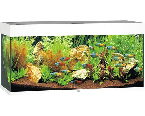 Acvariu Juwel Rio 180 Led Cu Sistem De Iluminat, Pompa, Filtru, Incalzitor, Fara Dulap Inferior, Alb