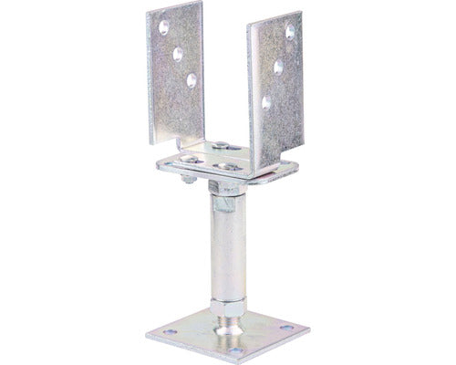 Suport Stalp Tip U Alberts 71->161x110x70 Mm, Reglabil, Otel Zincat Galben, Fixare In Suruburi