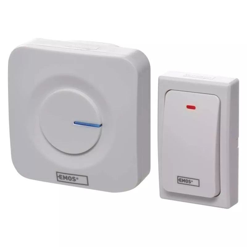 Sonerie wireless Emos AC P5729, semnalizare luminoasa, 36 tonuri, volum reglabil, 90 dB, 180 m, Alb