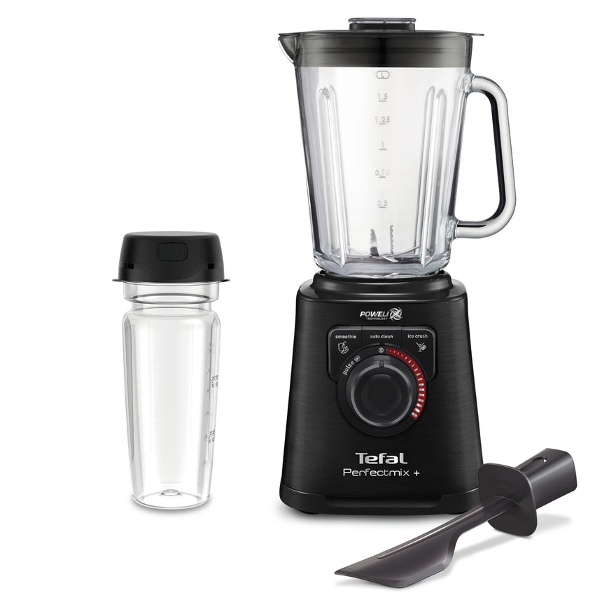 Blender de mare viteza Tefal PerfectMix+ BL81G831, 1200W, 3 programe inteligente, tehnologie powelix, capacitate recipient sticla 2L, air cooling system, negru