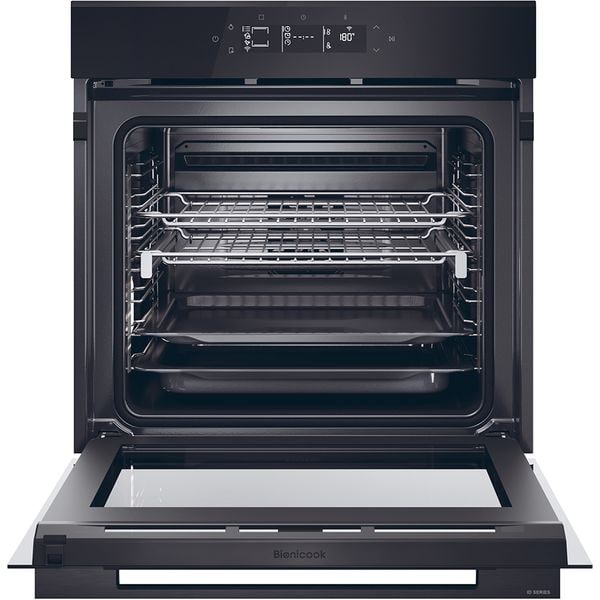 Cuptor incorporabil Haier H6 ID46G3YTB, Electric, Autocuratare pirolitica si hidrolitica, 78 l, Clasa A++, Wi-Fi, negru