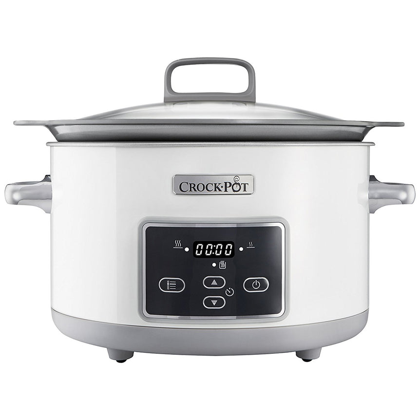 Slow cooker Crock-Pot CSC026X-01, 5.0 l, Digital, Vas de ceramica, Alb