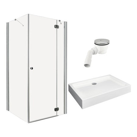 Cabina de dus semirotunda Radaway Premium Plus A 1900, 80x80x190 cm, sticla securizata transparenta, profil crom
