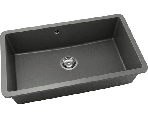 Chiuveta Bucatarie Cu O Cuva Fat Avangard 232 76x46 Cm Fara Picurator, Montare Sub Blat, Fatgranit Basalt