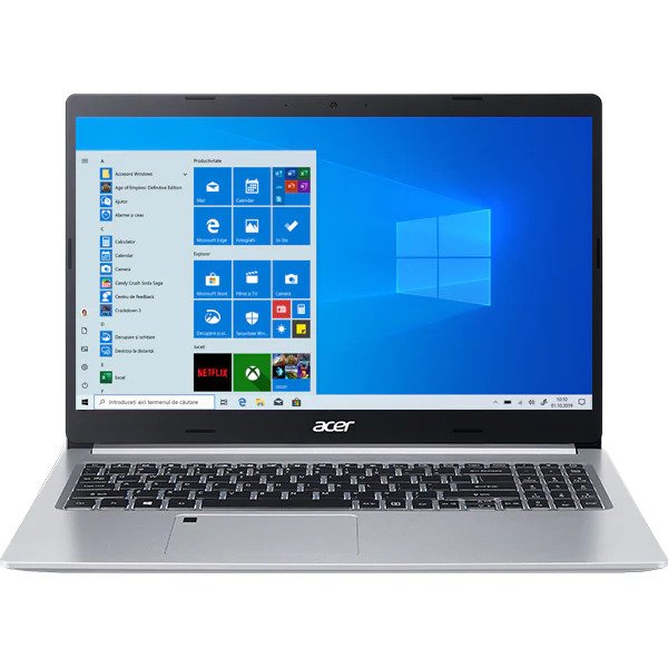 Laptop ACER Aspire 5 A515-44G-R4YP, AMD Ryzen 5 4500U pana la 4GHz, 15.6" Full HD, 8GB, SSD 512GB, AMD Radeon RX640 2GB, Windows 10 Home, Argintiu