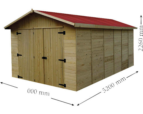 Garaj Habrita Fara Podea Lemn Masiv Rasinoase 300x520 Cm Natur