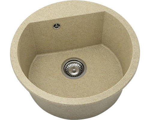 Chiuveta Bucatarie Rotunda Fat Avangard 223 Ø51 Cm, Granixit Latte