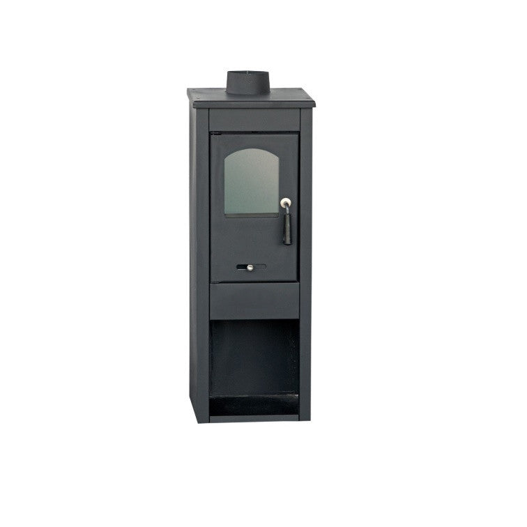 Soba Semineu Ekonomik, Incalzit Bucatarie Camera Birou, Lemne Carbune, 86 x 33 x 33 cm, Usa Sticla, 5-7kw