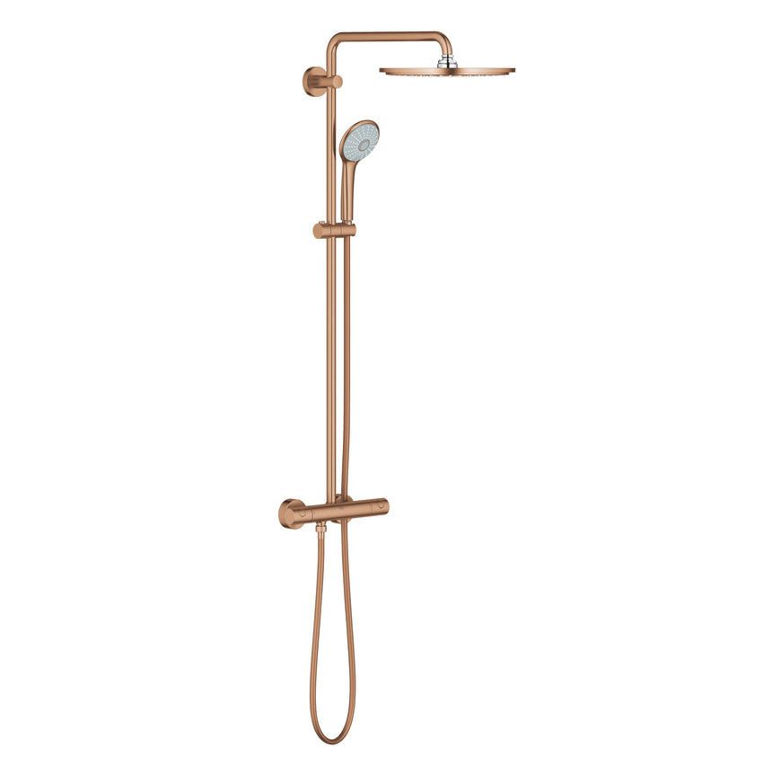 Sistem de dus Grohe Euphoria 310, 1/2'', aparent, termostat, 310 mm, 3 functii, mat, cupru, 26075DL0