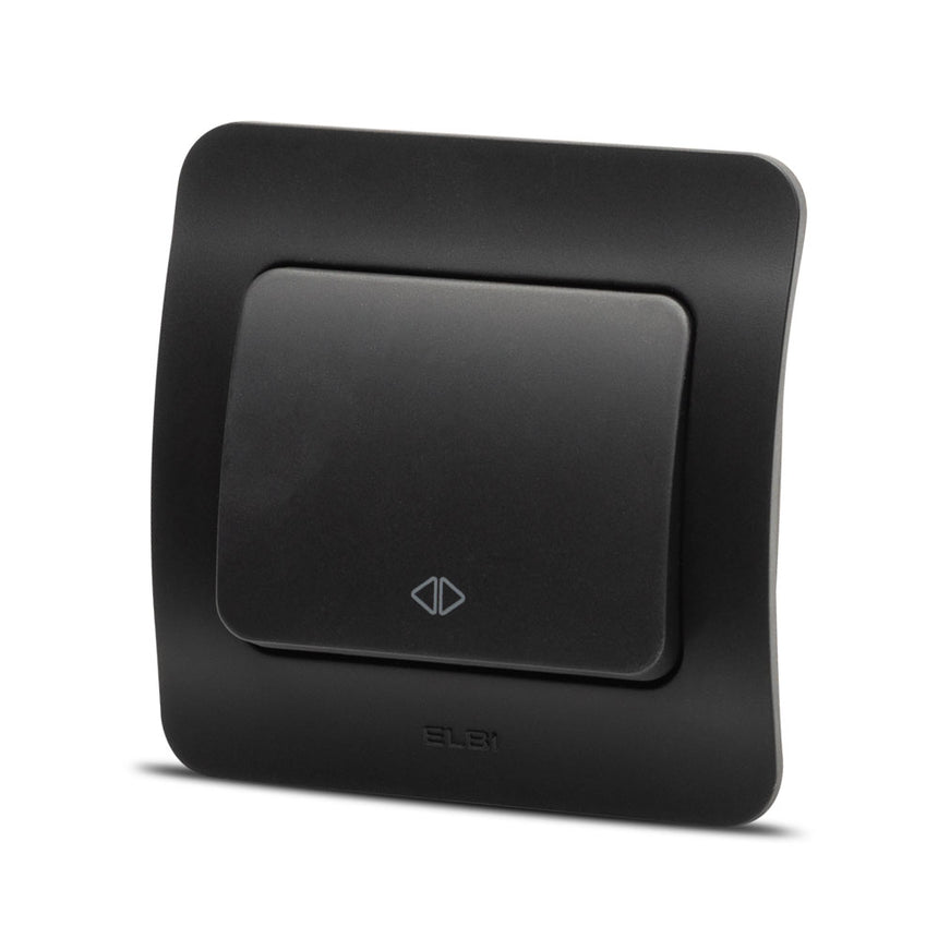 Intrerupator cap cruce, incastrat, 10A, gama Jazz, negru mat