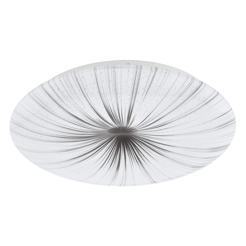 Aplica NIEVES, EGLO, LED, 24W, 2400lm, 3000K, lumina calda, otel, alb, plastic, alb, argintiu, 41 x 6.5 cm
