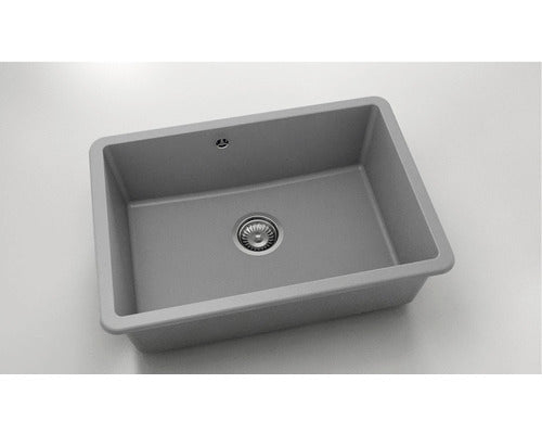 Chiuveta Bucatarie Cu O Cuva Fat Avangard 236 66x46 Cm Fara Picurator, Montare Sub Blat, Fatgranit Grey